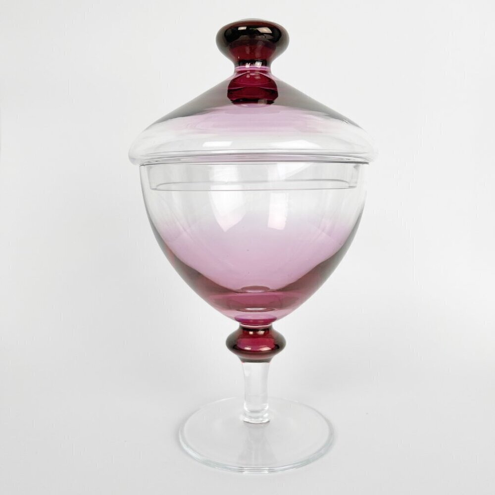 Vintage Apothecary Candy Glass Votive Pedestal Dish Lid Dark Whimsigoth Romantic